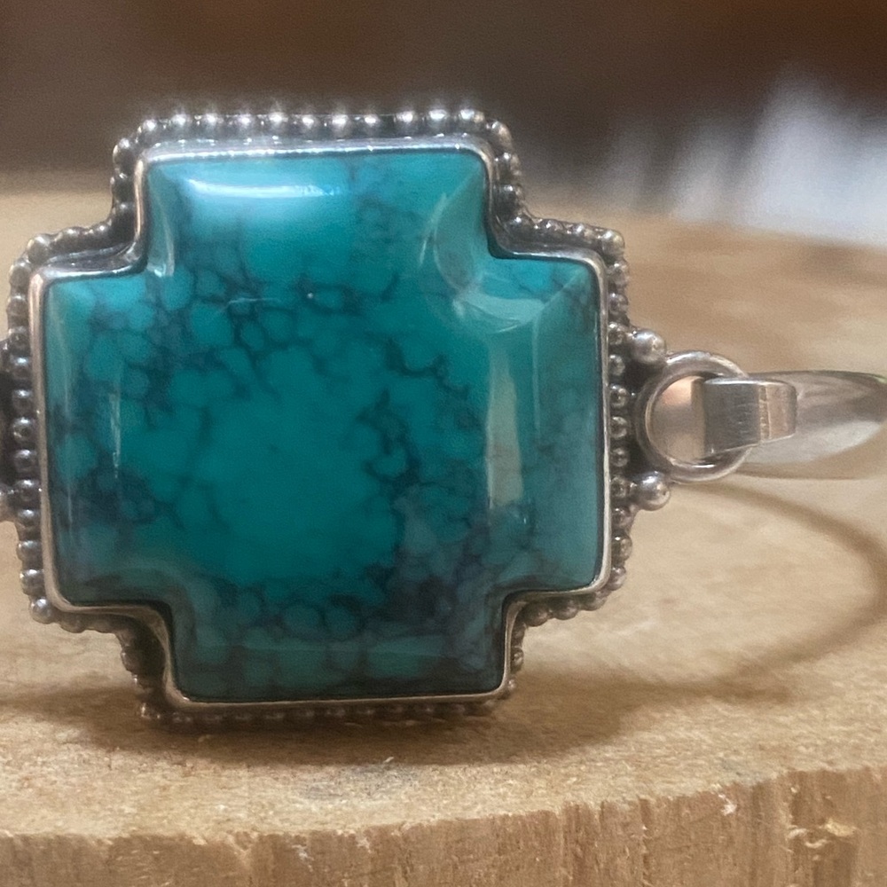 BARSE -Sterling silver & turquoise bangle - Picture 2 of 6